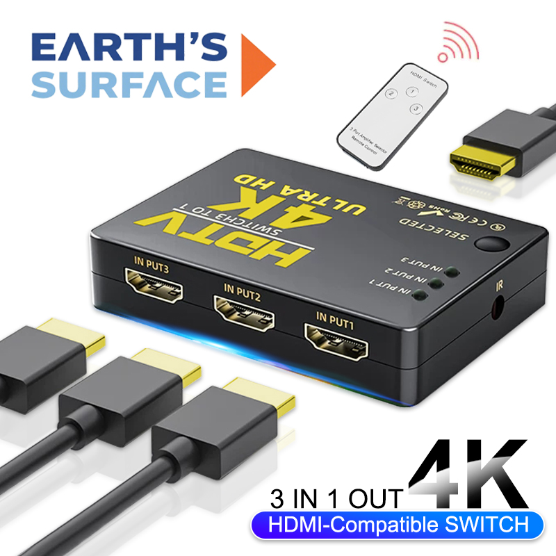 Audio Music Splitter - Switch HDMI 3 Ingressi 1 Uscita,