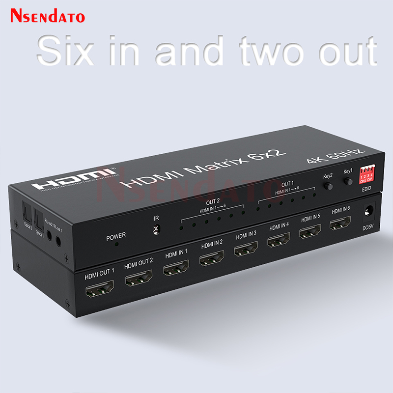 Audio Music Splitter - Switch Matrice HDMI 6x2 4K 60Hz,