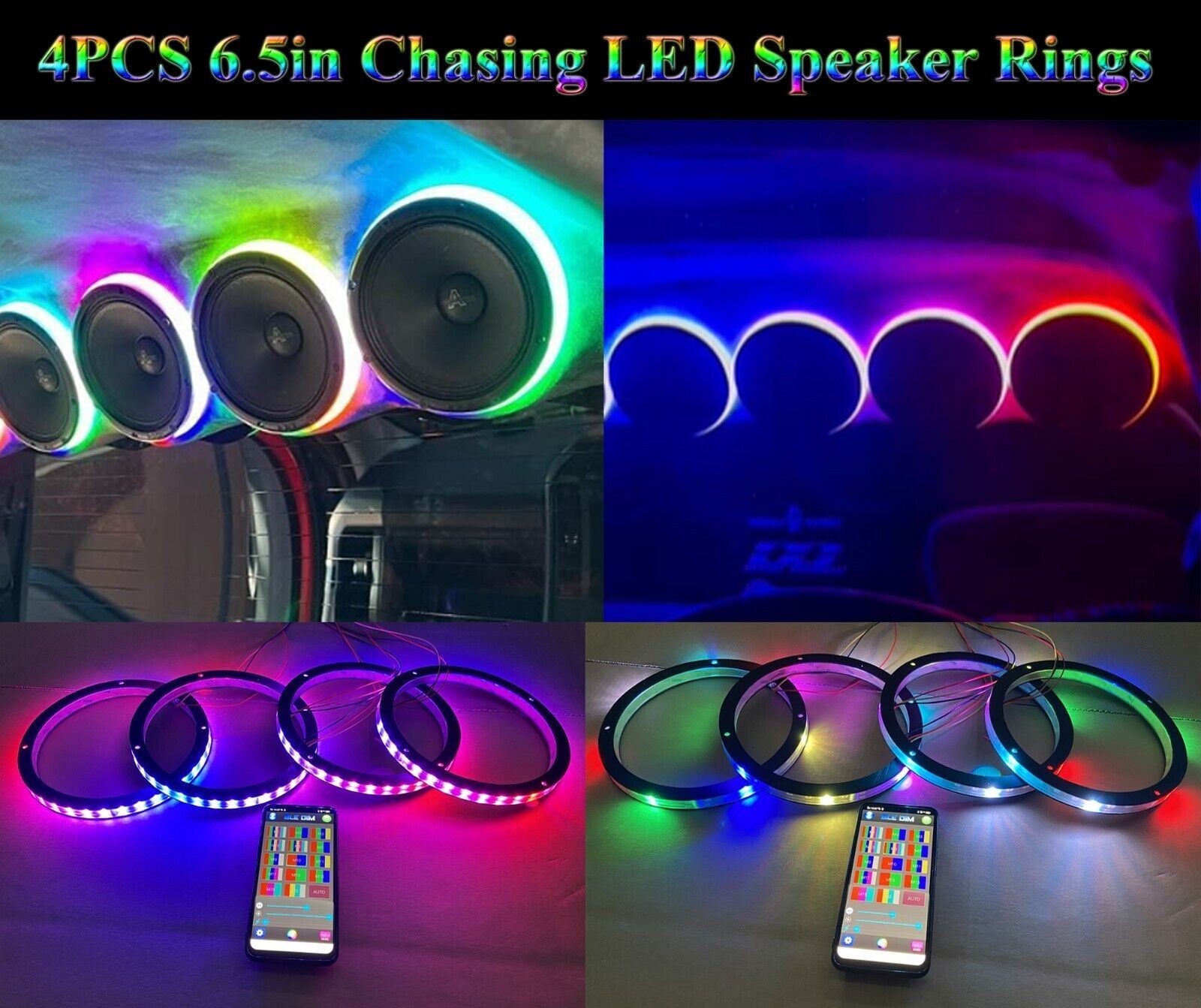Audio Music Hub - Kit 4 Pezzi Luci Ambientali per