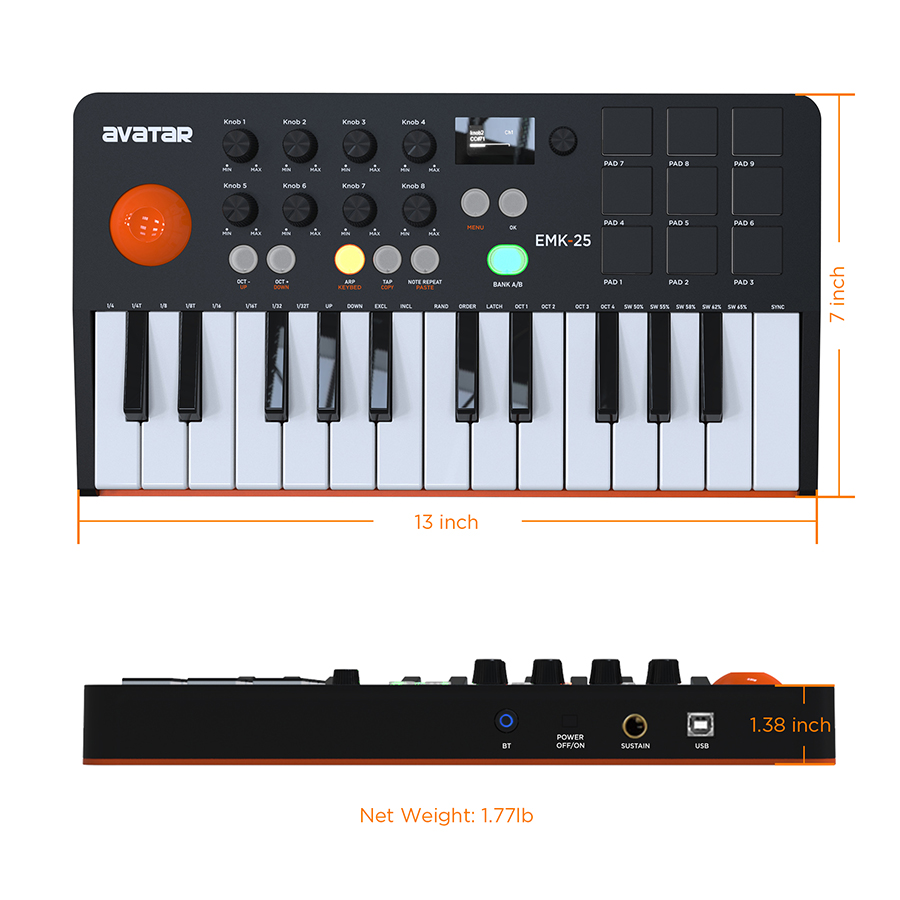 Controller MIDI con 25 Tasti,  - Midi Controller Pad recensione e prezzo