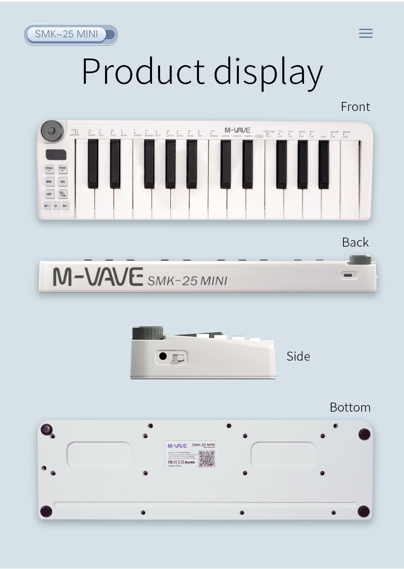 M-VAVE-Mini Teclado MIDI Ricar - Midi Controller Pad recensione e prezzo