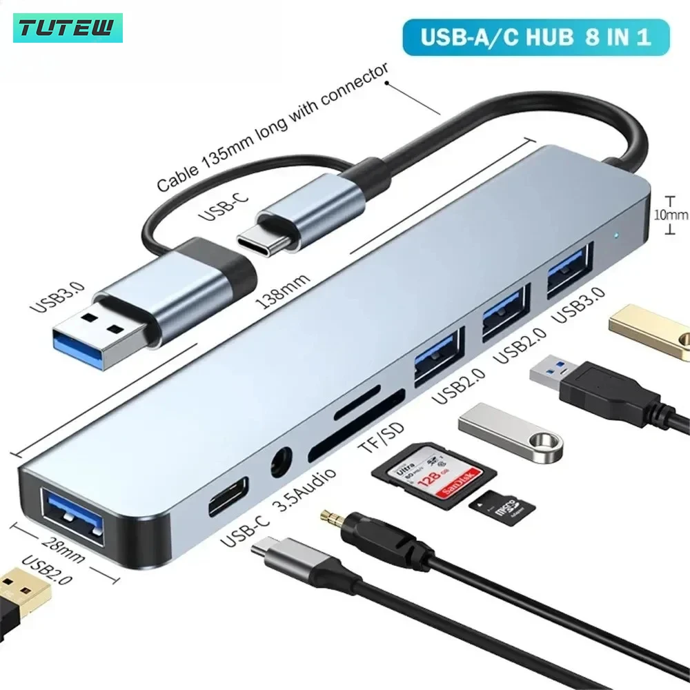 Hub USB C 8 in 1 Splitter USB  - Audio Music Splitter recensione e prezzo
