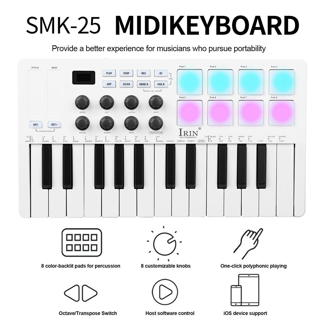 SMK-25 Tastiera MIDI Portatile - Midi Controller Pad recensione e prezzo