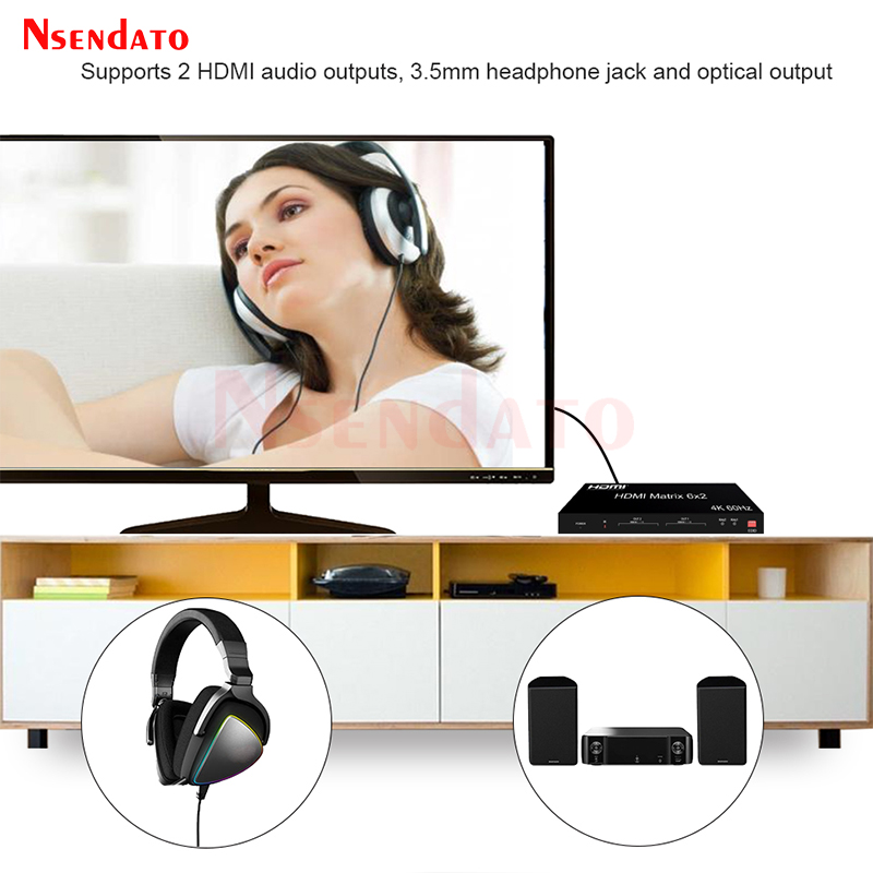 Switch Matrice HDMI 6x2 4K 60H - Audio Music Splitter recensione e prezzo