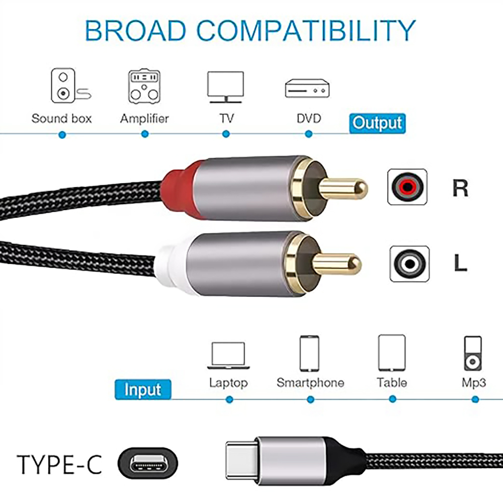 Cavo audio da USB C a 2 RCA, t - Audio Music Splitter recensione e prezzo